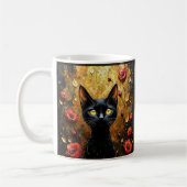 Mug Black Cat and Roses (Gauche)