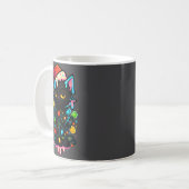 Mug Black Cat Christmas Ice Cream Drip Santa Hat Cute (Devant gauche)