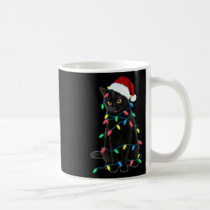 Mug Black Cat Christmas Tree Luminations Amusants Père