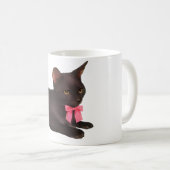 Mug  Black Cat Coffee Mug, Two-Tone Ceramic, Cat Lover (Devant droit)