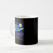 Mug Black Cat Funny Cat Lover Mom Daddy Starry Night V (Devant gauche)