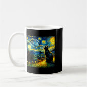 Mug Black Cat Funny Cat Lover Mom Daddy Starry Night V (Gauche)