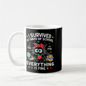 Mug Black Cat I Survived 67 Days Of School Its Fine I' (Gauche)