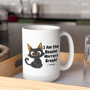 Mug Black Cat Je suis la raison pour laquelle les miro