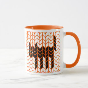 Mug BLACK CAT KNIT Combo Orange