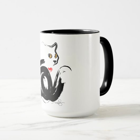 Mug Black Cat Love (Devant droit)