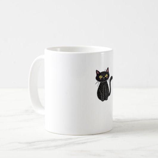 Mug Black Cat Magic - Cute & Éffrayante Halloween Cat  (Devant gauche)