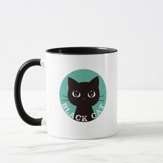 Mug BLACK CAT | Minimalist Modern Pop Black Cat (Gauche)