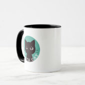 Mug BLACK CAT | Minimalist Modern Pop Black Cat (Devant gauche)
