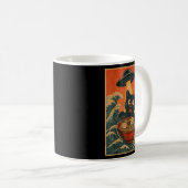 Mug Black Cat Ramen Alien Ufo Funny Japanese Kawaii An (Devant droit)