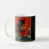 Mug Black Cat Ramen Japanese Graphic Tees For Men Wome (Gauche)