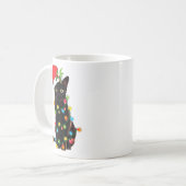 Mug Black Cat Santa Tangled Up In Christmas Lights (Devant gauche)