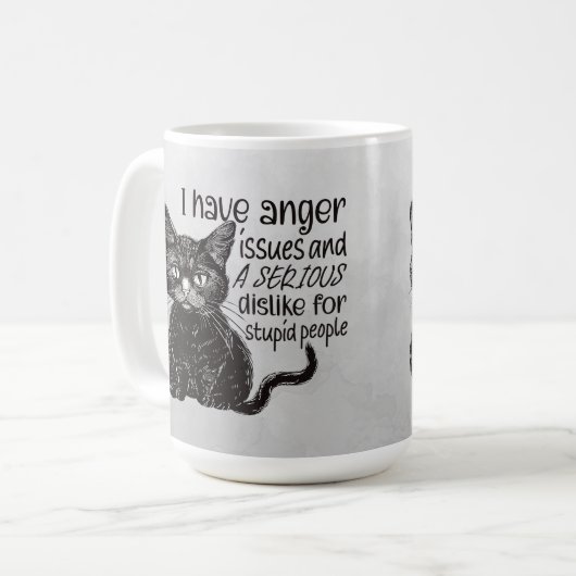 Mug Black Cat With Anger Issues (Devant gauche)