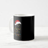 Mug Black Cat With Christmas Light Funny Cat Lover Chr (Devant gauche)