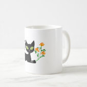 Mug black cat witwer flower (Devant droit)