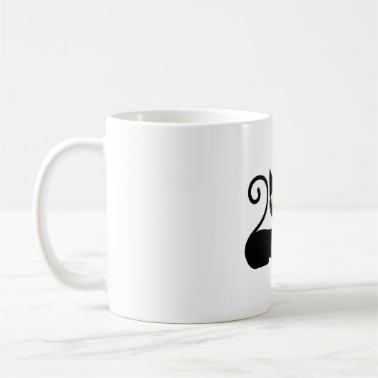 Mug black cat witwer flower (Gauche)