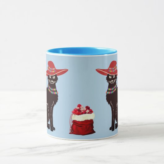 Mug Black Cat X-mas (Centre)