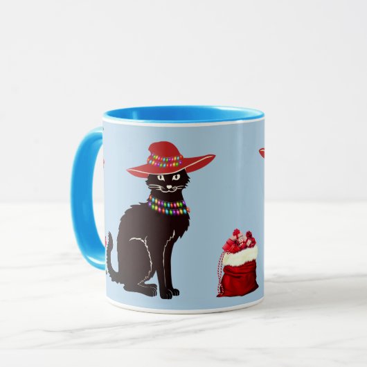 Mug Black Cat X-mas (Devant gauche)