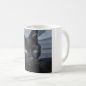 Mug Black chat bleu yeux beauté (Devant droit)