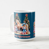 Mug Black Cowgirl Winter Scène Cheval Joyeux Noël (Devant gauche)