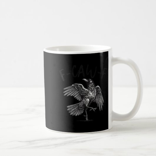 Mug Black Crow, F-caw-f Funny Black Bird (Droite)