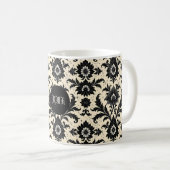 Mug Black Damask on Sepia (Devant droit)