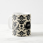 Mug Black Damask on Sepia (Devant gauche)
