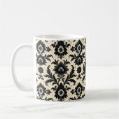 Mug Black Damask on Sepia (Gauche)