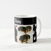 Mug Black Dog Pet Lover Photo Collage Pawprint Cute (Devant droit)