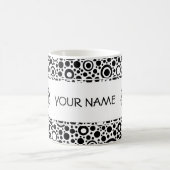 Mug Black Dots & Circle Pattern + your text & backgr. (Centre)