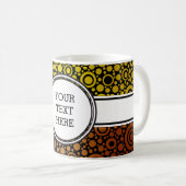 Mug Black Dots & Circles Grid + your backgr. & (Devant droit)
