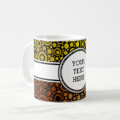 Mug Black Dots & Circles Grid + your backgr. & (Devant gauche)