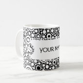 Mug Black Dots & Circles Grid + your backgr. & (Devant gauche)