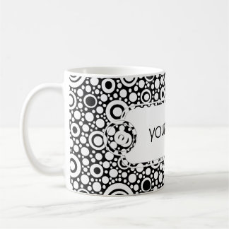 Mug Black Dots & Circles Grid + your backgr. &