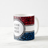 Mug Black Dots & Circles Grid + your backgr. & (Devant droit)