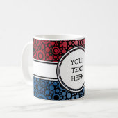 Mug Black Dots & Circles Grid + your backgr. & (Devant gauche)