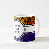 Mug Black Dots & Circles Grid + your backgr. & (Devant droit)