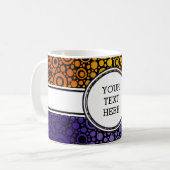 Mug Black Dots & Circles Grid + your backgr. & (Devant gauche)
