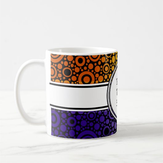 Mug Black Dots & Circles Grid + your backgr. & (Gauche)