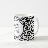 Mug Black Dots & Circles Grid + your backgr. & (Devant droit)