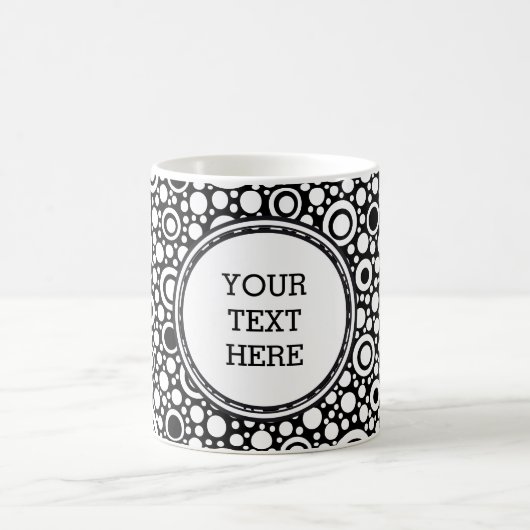 Mug Black Dots & Circles Grid + your backgr. & (Centre)