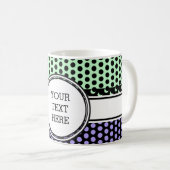 Mug Black Dots Grid + votre backgr. & texte (Devant droit)