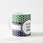 Mug Black Dots Grid + votre backgr. & texte (Devant gauche)