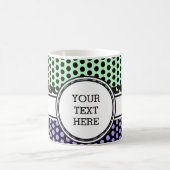 Mug Black Dots Grid + votre backgr. & texte (Centre)