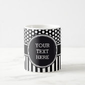 Mug Black Dots & Stripes Grid + your backgr. & (Centre)