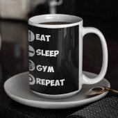 Mug Black Eat Sleep Gym Icône de répétition