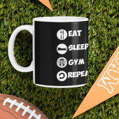 Mug Black Eat Sleep Gym Icône de répétition