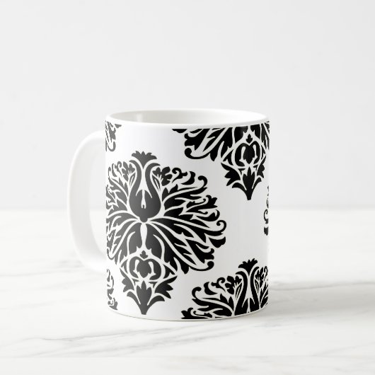 Mug Black Elegant Damask (Devant gauche)