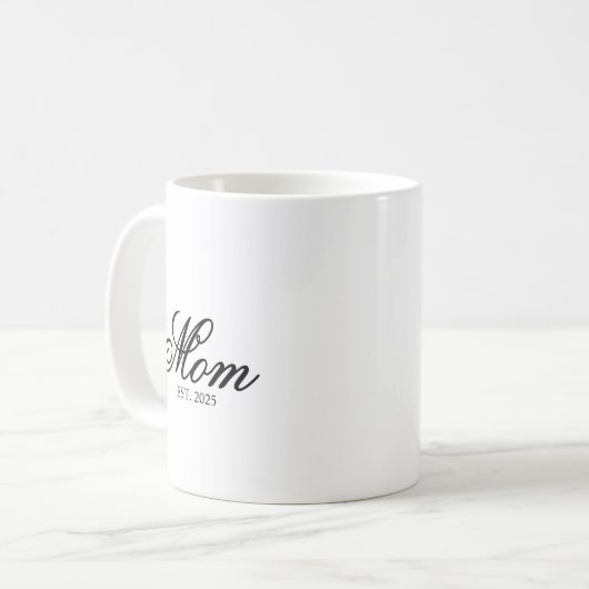 Mug Black Elegant Script Established Mom (Devant gauche)
