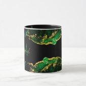 Mug Black Emerald Green Gold personnalisé (Centre)